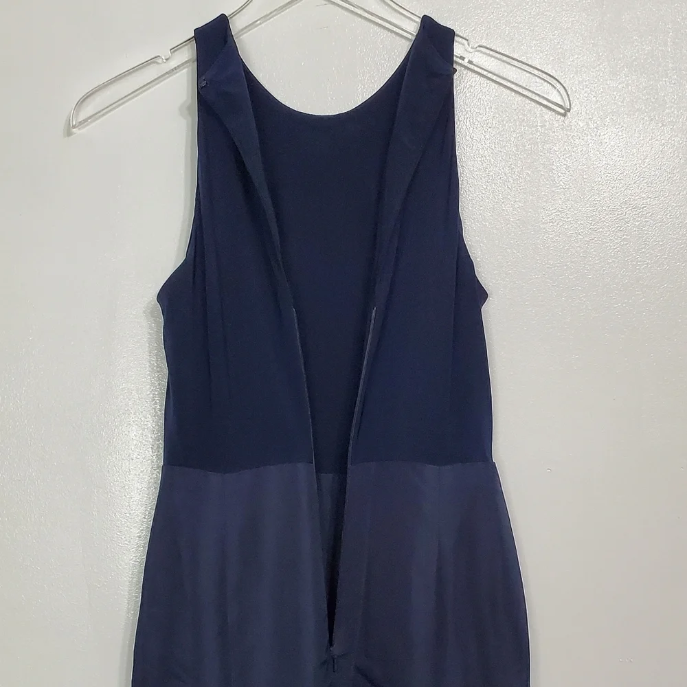 Sleeveless Navy Bow-Waist Evening Dress - Picture 9 of 14